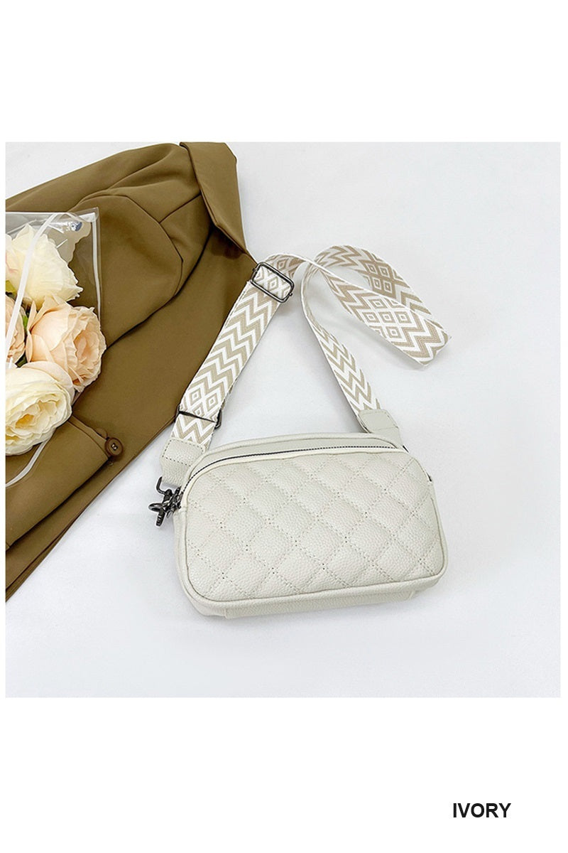 Quilted Leather Crossbody Camera Bag