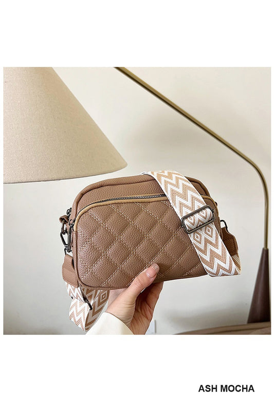 Quilted Leather Crossbody Camera Bag