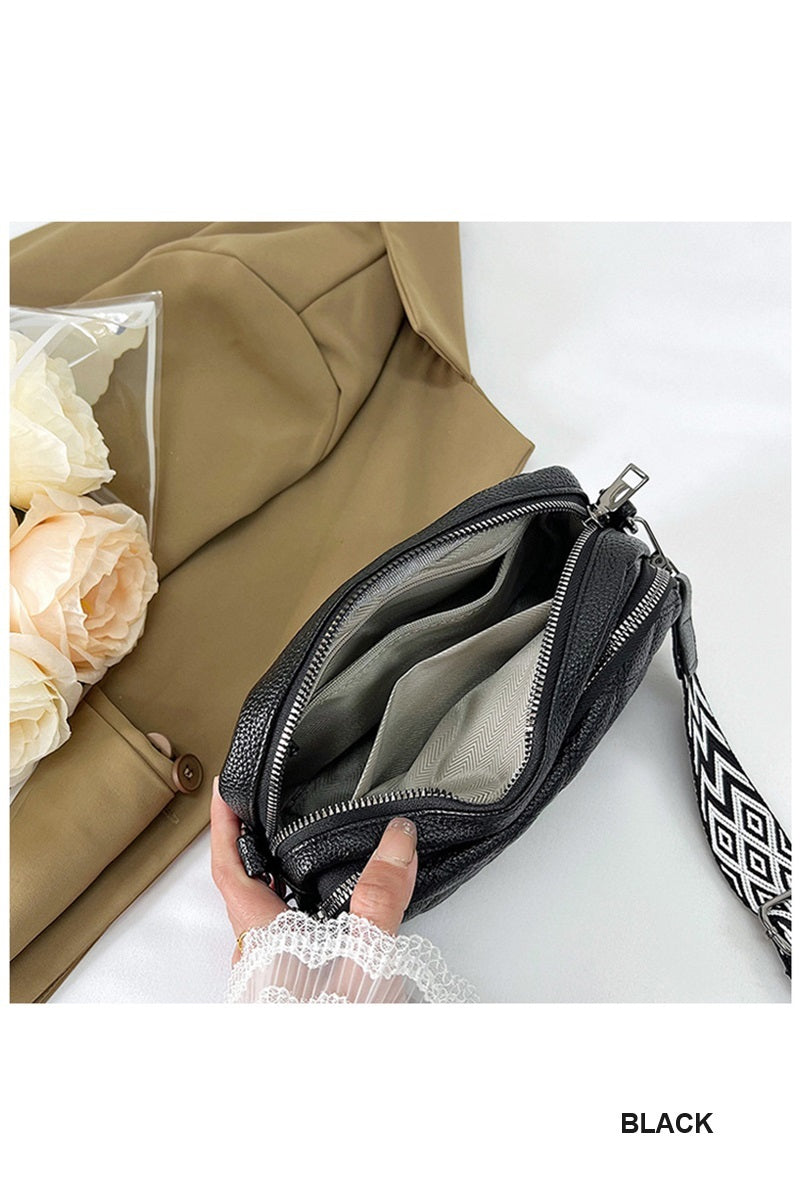 Quilted Leather Crossbody Camera Bag
