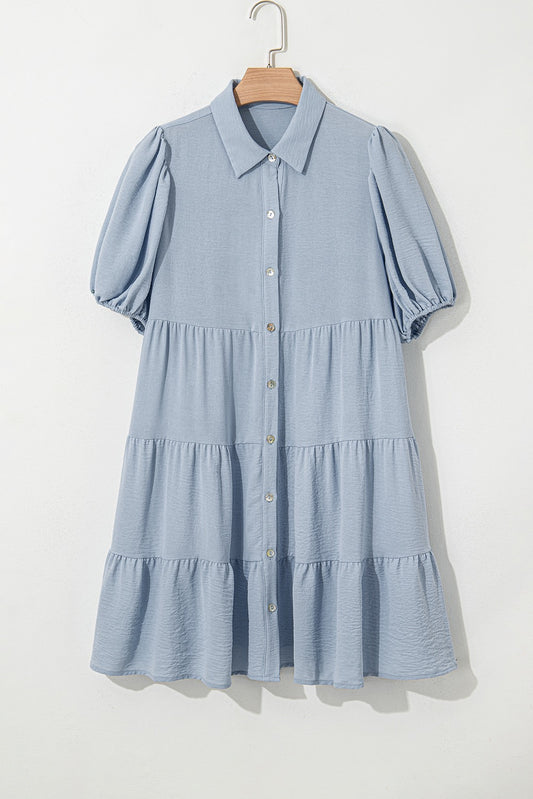 SHORT SLEEVE TIERED DRESS