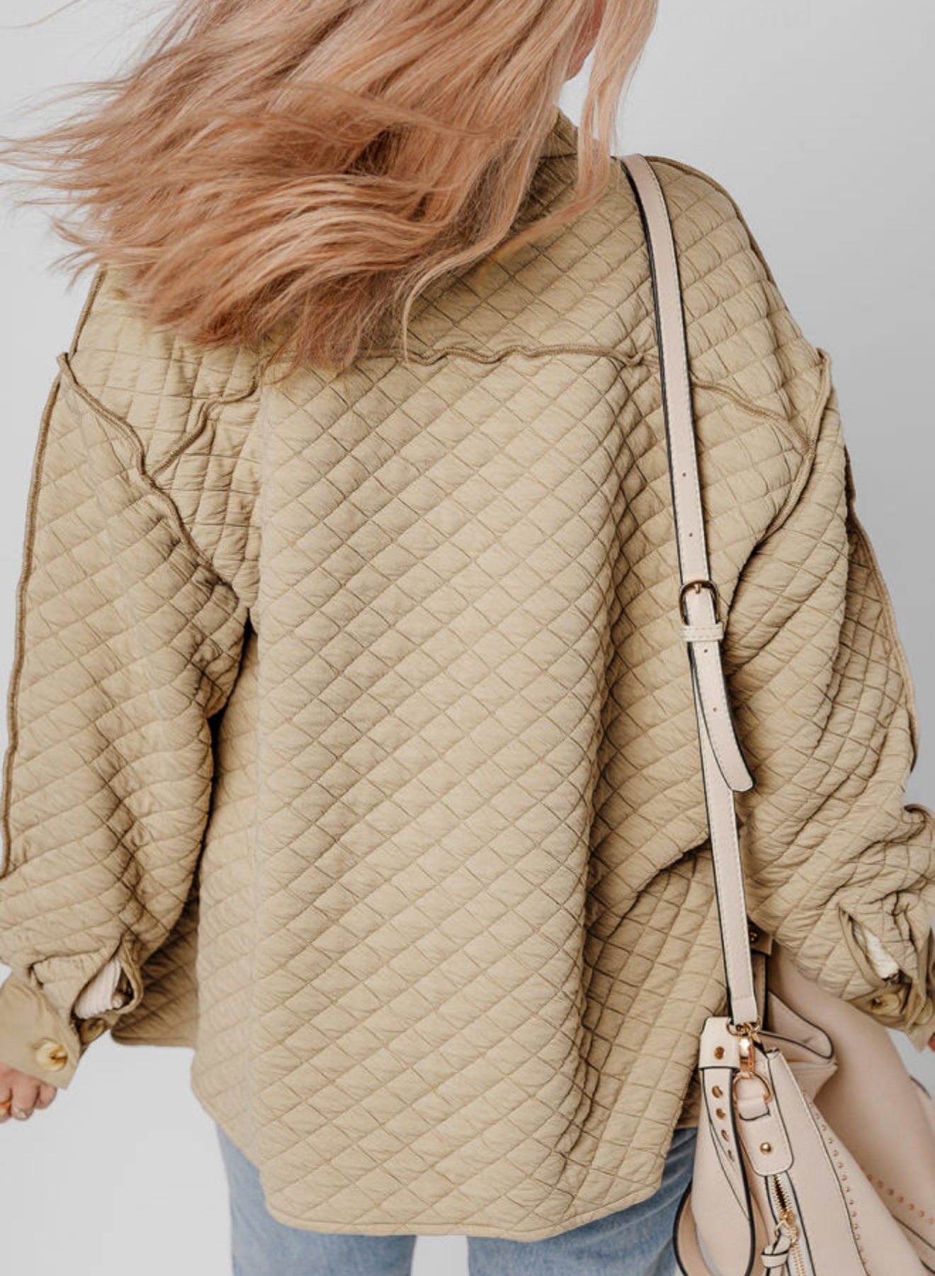 Quilted Solid Button Shacket