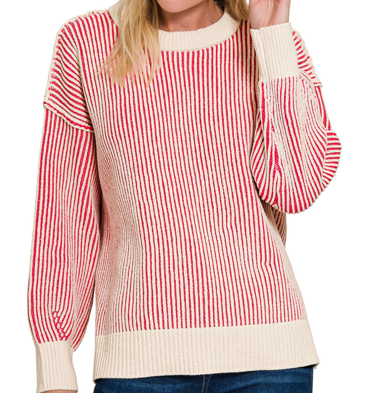 Two Tone Crewneck Sweater
