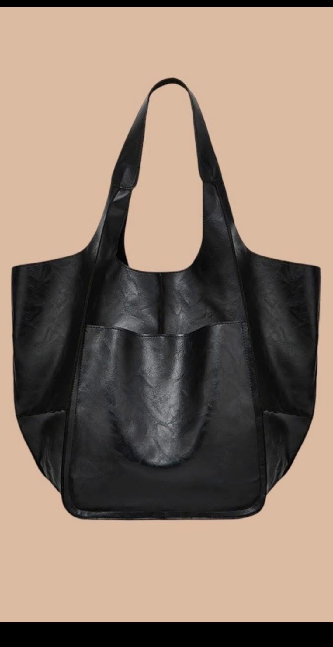 Over Size Large Capacity Soft Vegan Leather Bag