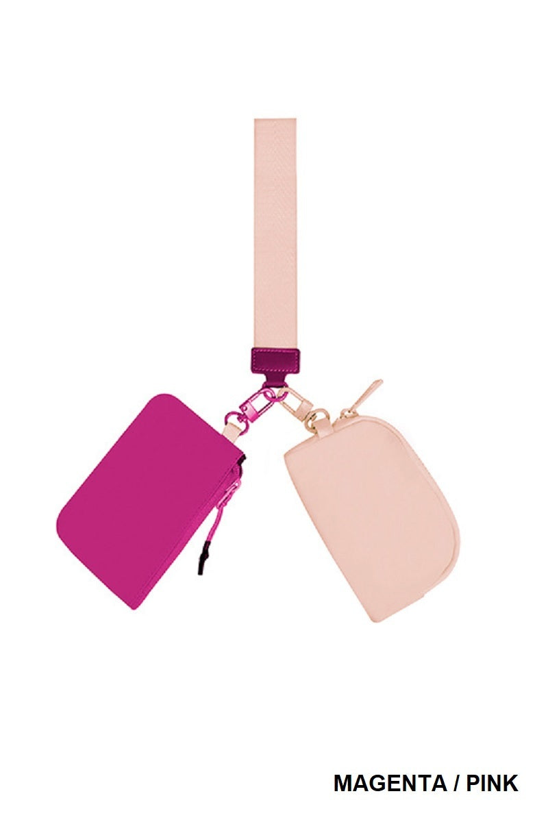 Dual Pouch Wristlet Wallet