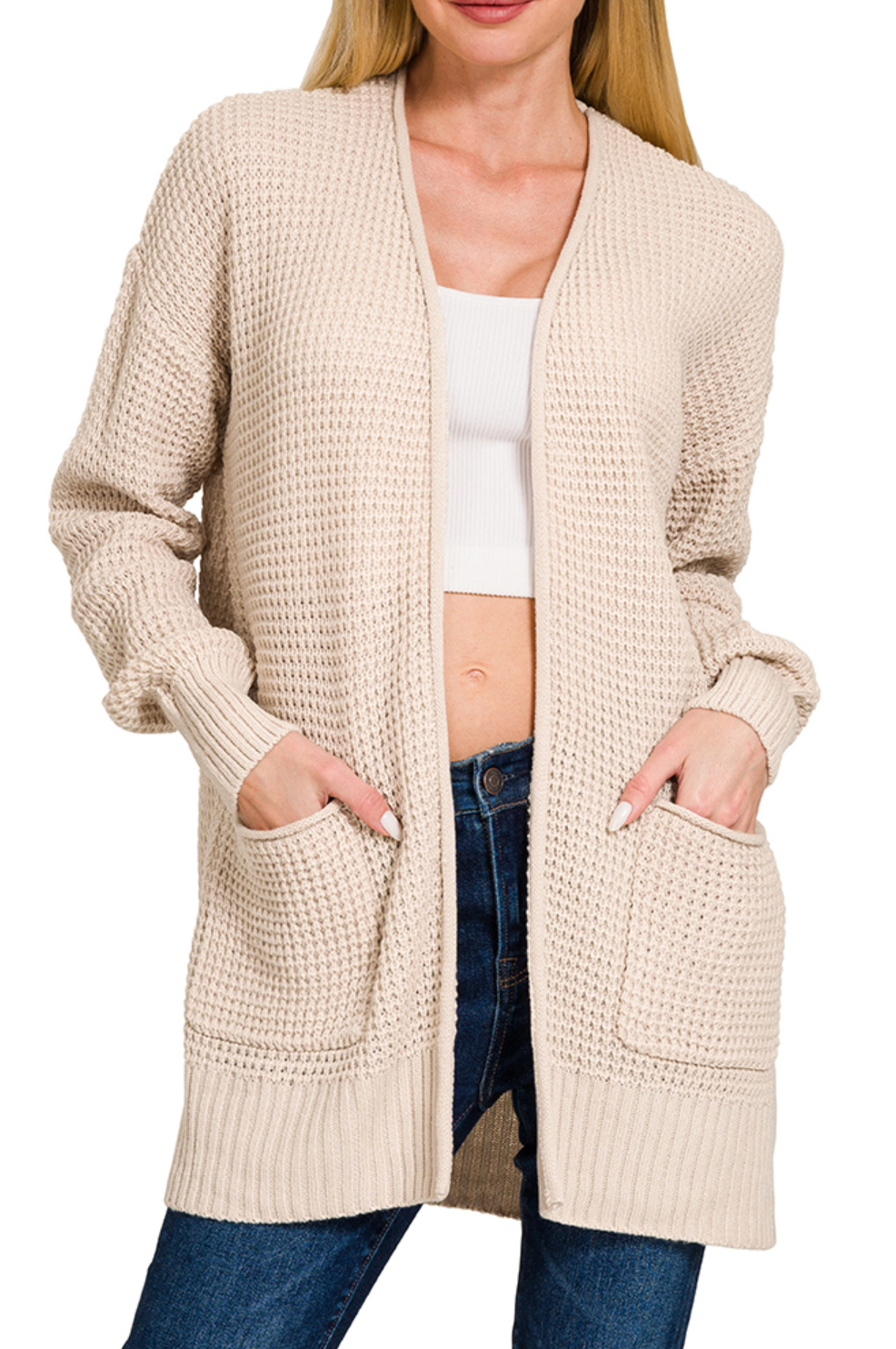 Waffle Knit Cardigan