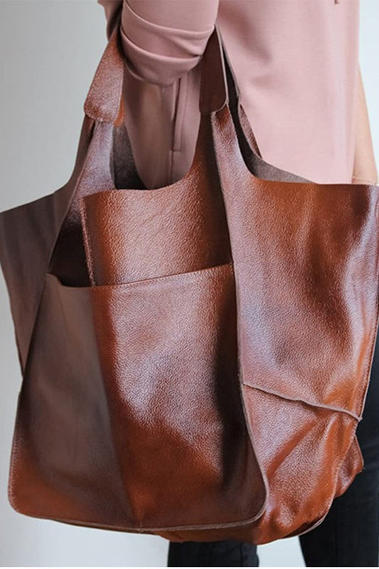 Over Size Large Capacity Soft Vegan Leather Bag