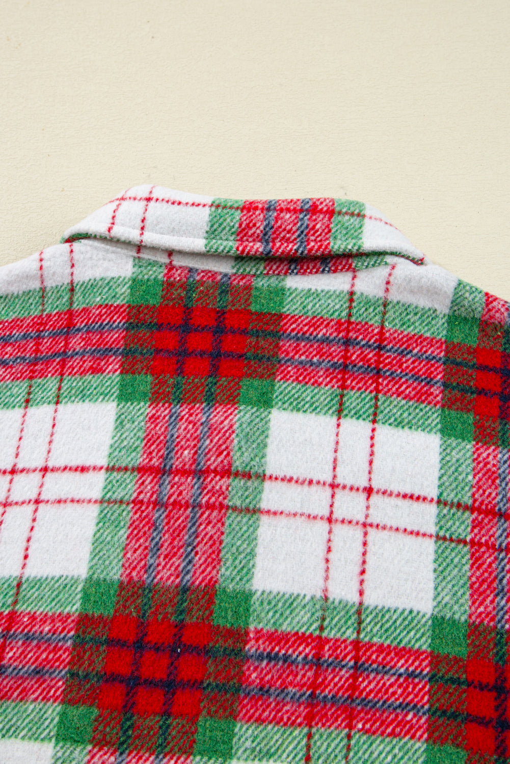 Red Christmas Plaid Casual Flannel Shacket