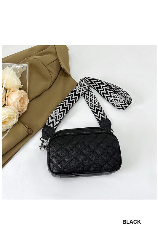 Quilted Leather Crossbody Camera Bag