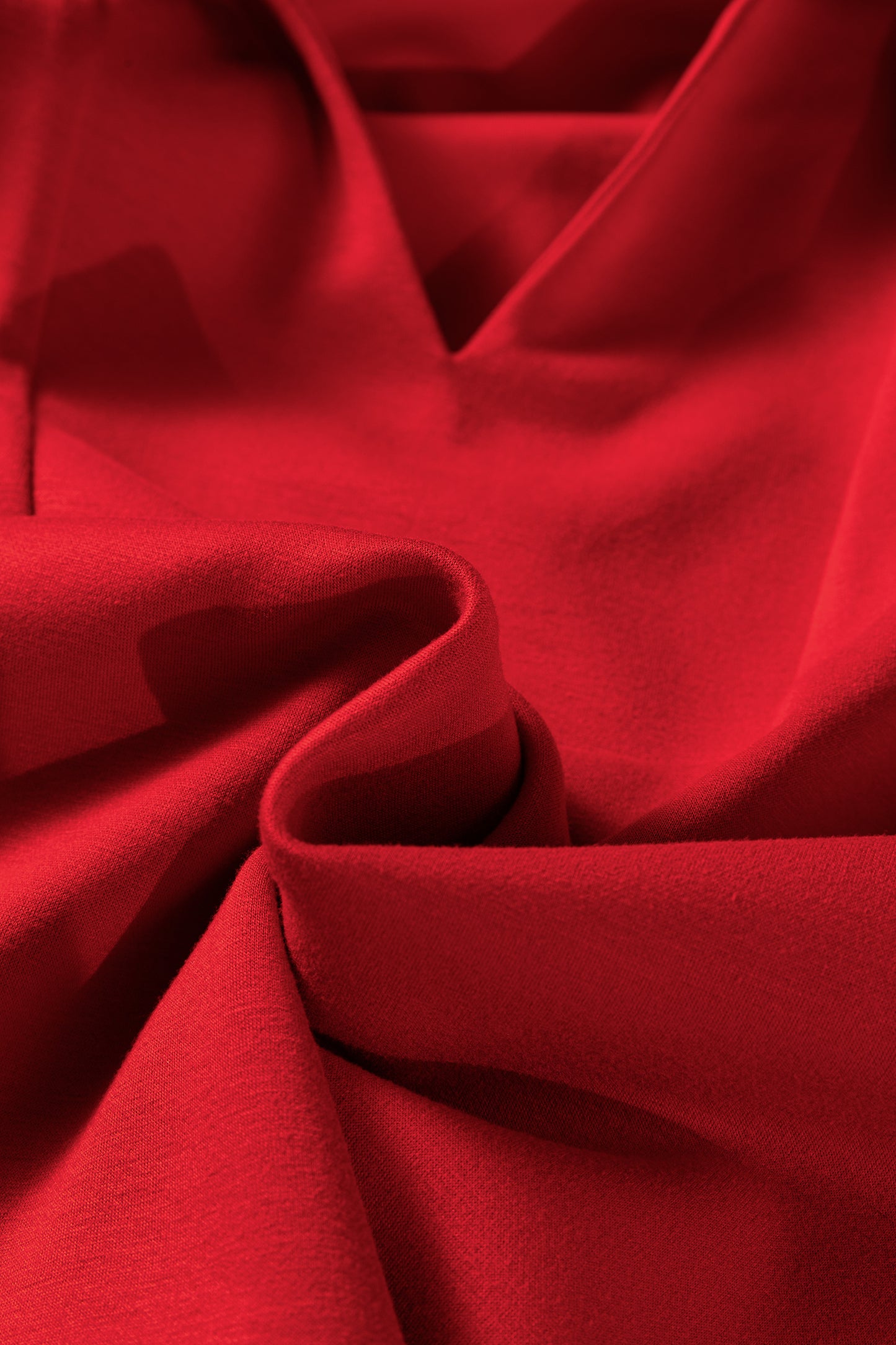 Fiery Red Polo Collar V Neck 3/4 Sleeve Pullover Drawstring Bell Bottom Pants 2pcs Set