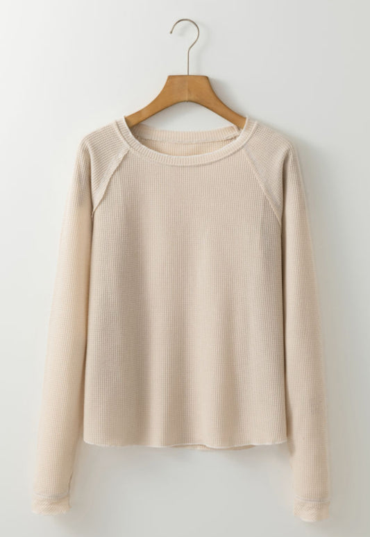 Textured Round Neck Long Sleeve