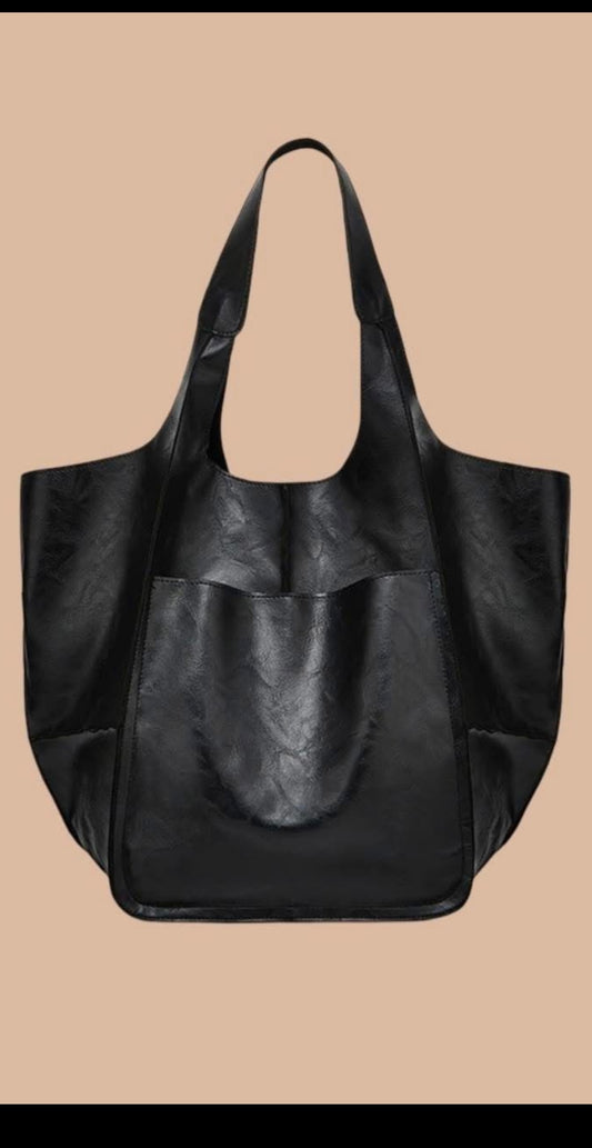 Over Size Large Capacity Soft Vegan Leather Bag