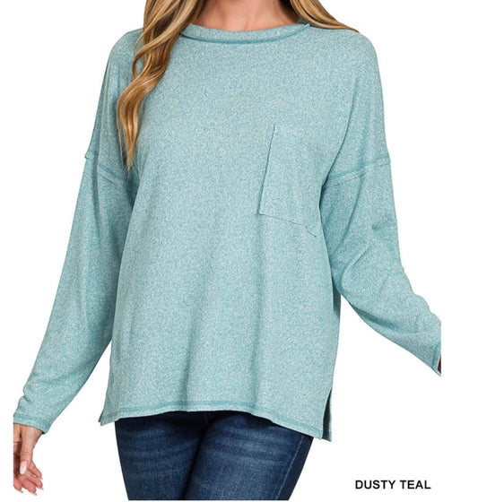Soft Round-Neck Long Sleeve Tee