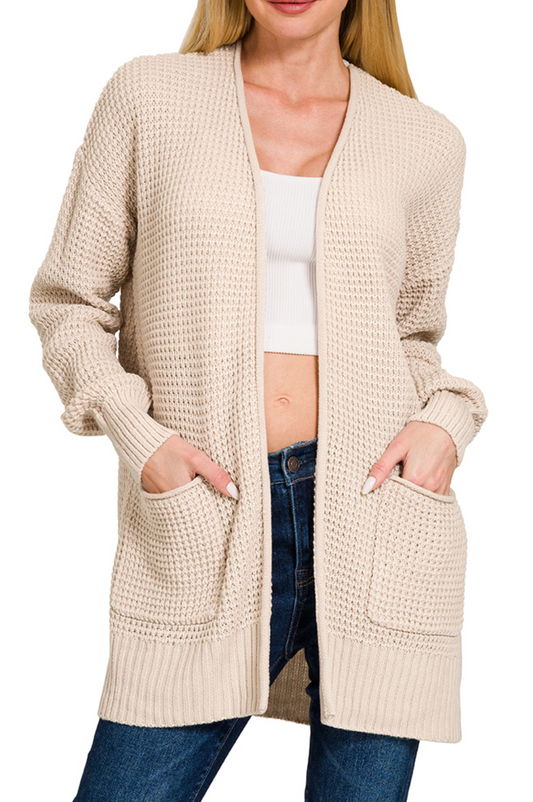 Waffle Knit Cardigan